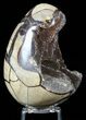Septarian Dragon Egg Geode - Black Crystals #57435-1
